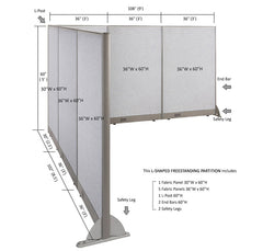 GOF Office L-Shaped Partition 102d x 108w x 60H - Kainosbuy.com