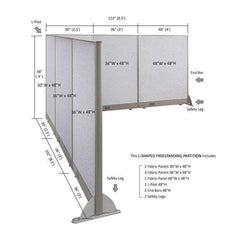 GOF Office L-Shaped Partition 102d x 114w x 48H - Kainosbuy.com