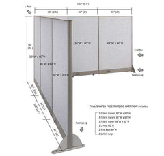 GOF Office L-Shaped Partition 102d x 114w x 60H - Kainosbuy.com