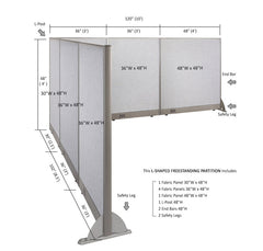 GOF Office L-Shaped Partition 102d x 120w x 48H - Kainosbuy.com