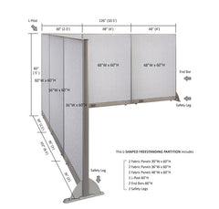 GOF Office L-Shaped Partition 102d x 126w x 60H - Kainosbuy.com