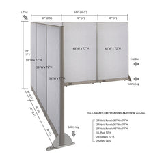 GOF Office L-Shaped Partition 102d x 126w x 72H - Kainosbuy.com