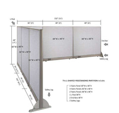 GOF Office L-Shaped Partition 102d x 132w x 48H - Kainosbuy.com