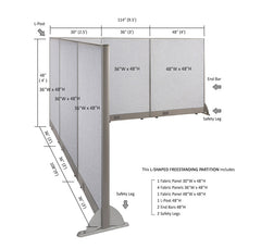 GOF Office L-Shaped Partition 108d x 114w x 48H - Kainosbuy.com