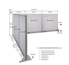 GOF Office L-Shaped Partition 108d x 126w x 48H - Kainosbuy.com