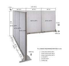 GOF Office L-Shaped Partition 108d x 126w x 60H - Kainosbuy.com