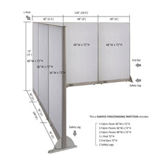 GOF Office L-Shaped Partition 108d x 126w x 72H - Kainosbuy.com