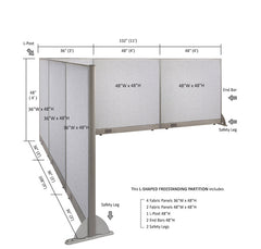 GOF Office L-Shaped Partition 108d x 132w x 48H - Kainosbuy.com