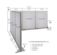 GOF Office L-Shaped Partition 108d x 132w x 60H - Kainosbuy.com