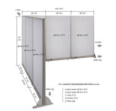 GOF Office L-Shaped Partition 108d x 132w x 72H - Kainosbuy.com