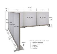 GOF Office L-Shaped Partition 108d x 144w x 48H - Kainosbuy.com