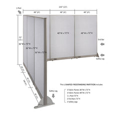 GOF Office L-Shaped Partition 108d x 144w x 72H - Kainosbuy.com