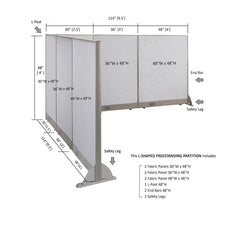 GOF Office L-Shaped Partition 114d x 114w x 48H - Kainosbuy.com