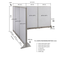 GOF Office L-Shaped Partition 114d x 114w x 60H - Kainosbuy.com