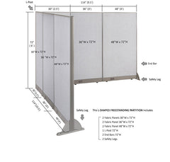 GOF Office L-Shaped Partition 114d x 114w x 72H - Kainosbuy.com
