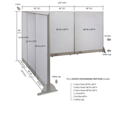 GOF Office L-Shaped Partition 114d x 120w x 60H - Kainosbuy.com
