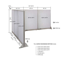 GOF Office L-Shaped Partition 114d x 126w x 60H - Kainosbuy.com