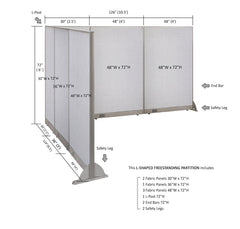 GOF Office L-Shaped Partition 114d x 126w x 72H - Kainosbuy.com