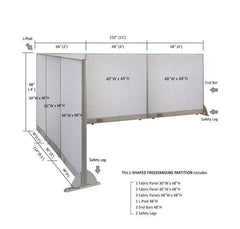 GOF Office L-Shaped Partition 114d x 132w x 48H - Kainosbuy.com