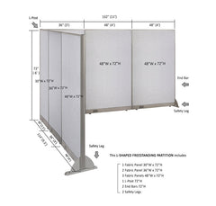 GOF Office L-Shaped Partition 114d x 132w x 72H - Kainosbuy.com