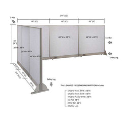 GOF Office L-Shaped Partition 114d x 144w x 48H - Kainosbuy.com