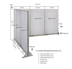 GOF Office L-Shaped Partition 114d x 144w x 72H - Kainosbuy.com