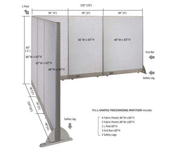GOF Office L-Shaped Partition 120d x 120w x 60H - Kainosbuy.com