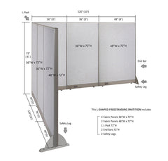 GOF Office L-Shaped Partition 120d x 120w x 72H - Kainosbuy.com