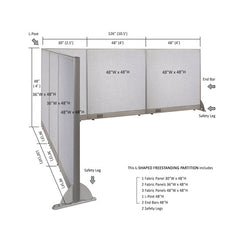 GOF Office L-Shaped Partition 120d x 126w x 48H - Kainosbuy.com