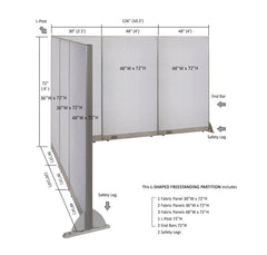 GOF Office L-Shaped Partition 120d x 126w x 72H - Kainosbuy.com