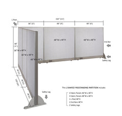GOF Office L-Shaped Partition 120d x 132w x 48H - Kainosbuy.com
