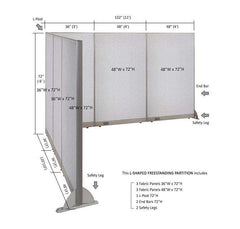 GOF Office L-Shaped Partition 120d x 132w x 72H - Kainosbuy.com