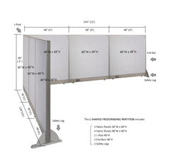 GOF Office L-Shaped Partition 120d x 144w x 48H - Kainosbuy.com