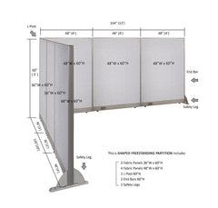 GOF Office L-Shaped Partition 120d x 144w x 60H - Kainosbuy.com