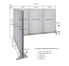 GOF Office L-Shaped Partition 120d x 144w x 72H - Kainosbuy.com