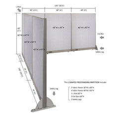 GOF Office L-Shaped Partition 126d x 126w x 60H - Kainosbuy.com