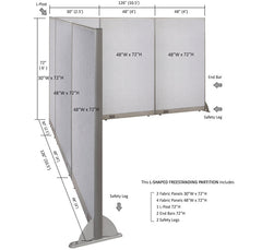 GOF Office L-Shaped Partition 126d x 126w x 72H - Kainosbuy.com
