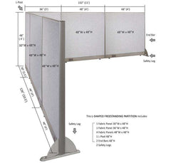 GOF Office L-Shaped Partition 126d x 132w x 48H - Kainosbuy.com