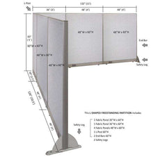 GOF Office L-Shaped Partition 126d x 132w x 60H - Kainosbuy.com