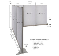 GOF Office L-Shaped Partition 126d x 132w x 72H - Kainosbuy.com