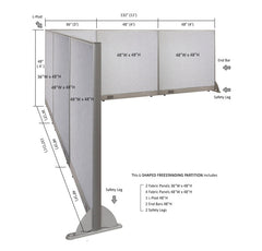 GOF Office L-Shaped Partition 132d x 132w x 48H - Kainosbuy.com