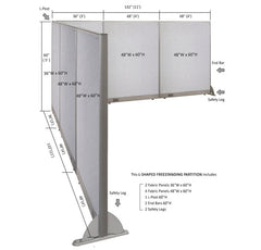 GOF Office L-Shaped Partition 132d x 132w x 60H - Kainosbuy.com