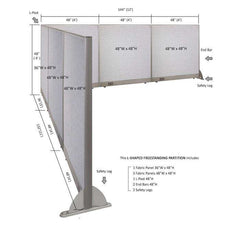 GOF Office L-Shaped Partition 132d x 144w x 48H - Kainosbuy.com
