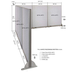 GOF Office L-Shaped Partition 132d x 144w x 60H - Kainosbuy.com