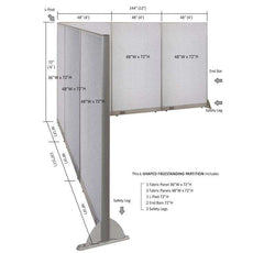 GOF Office L-Shaped Partition 132d x 144w x 72H - Kainosbuy.com