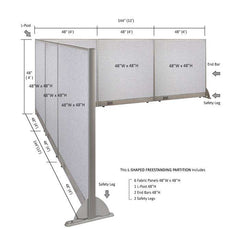 GOF Office L-Shaped Partition 144d x 144w x 48H - Kainosbuy.com