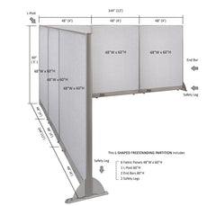 GOF Office L-Shaped Partition 144d x 144w x 60H - Kainosbuy.com