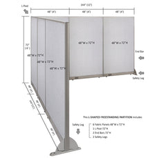 GOF Office L-Shaped Partition 144d x 144w x 72H - Kainosbuy.com