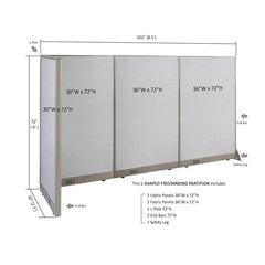 GOF Office L-Shaped Partition 30D x 102w x 72H - Kainosbuy.com