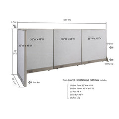 GOF Office L-Shaped Partition 30D x 108w x 48H - Kainosbuy.com
